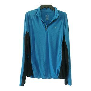 Paradox Blue Black Long Sleeves Athletic Quater Zip Meriono Shirt Pullover